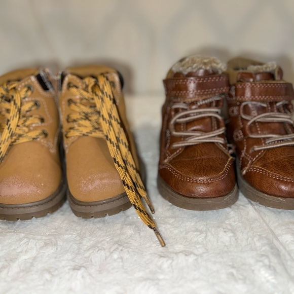Toddler Boy 7c Tan and Brown Boots Bundle - Picture 1 of 10